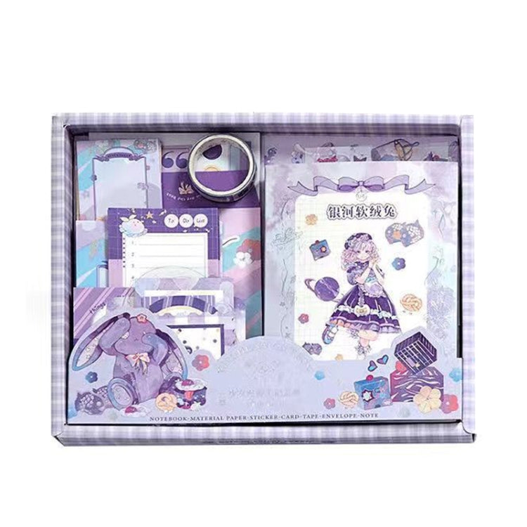 123 PCS / Set Galaxy Soft Velvet Rabbit Simple Retro Handbook Set Material Notebook