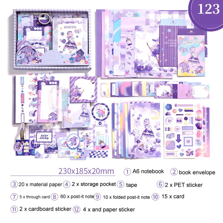 123 PCS / Set Galaxy Soft Velvet Rabbit Simple Retro Handbook Set Material Notebook