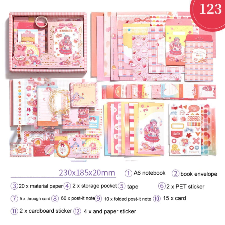 123 PCS / Set Jasmines Dessert House Simple Retro Handbook Set Material Notebook