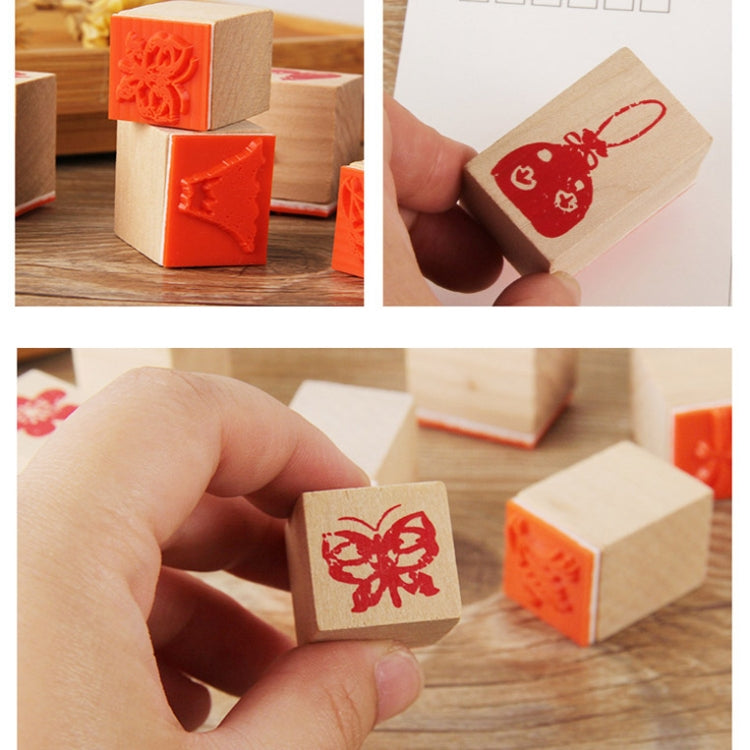 4 Sets 121 Cartoon Handbook Decoration Wooden Seals Diary Decoration Stamps
