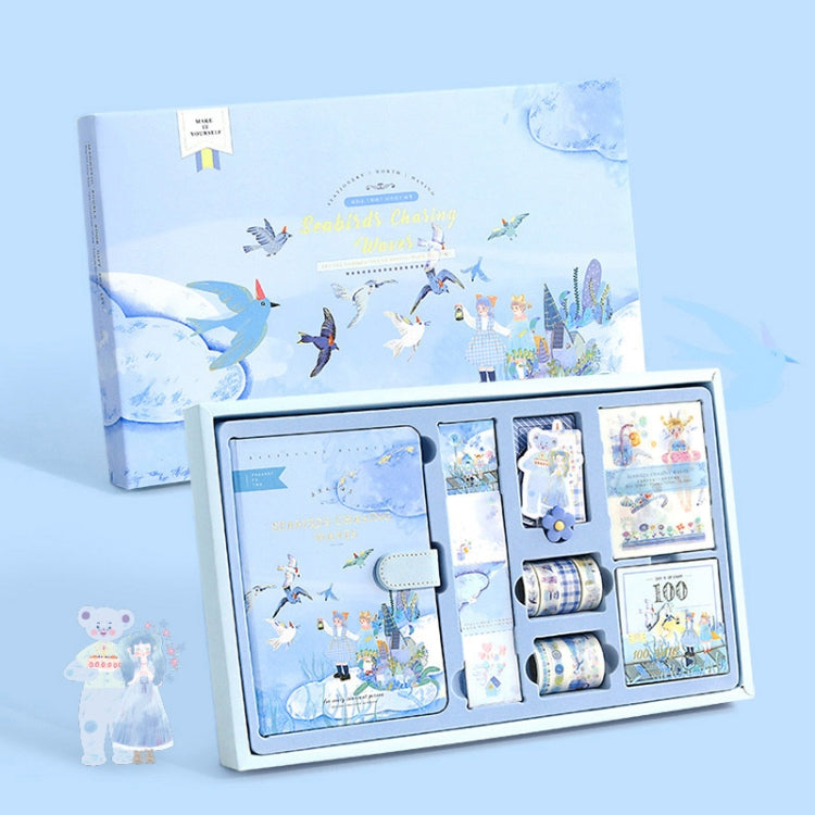 147 PCS/Set Cartoon Sticker Tape Handbook Cute Stationery Set, Spec: Seabirds