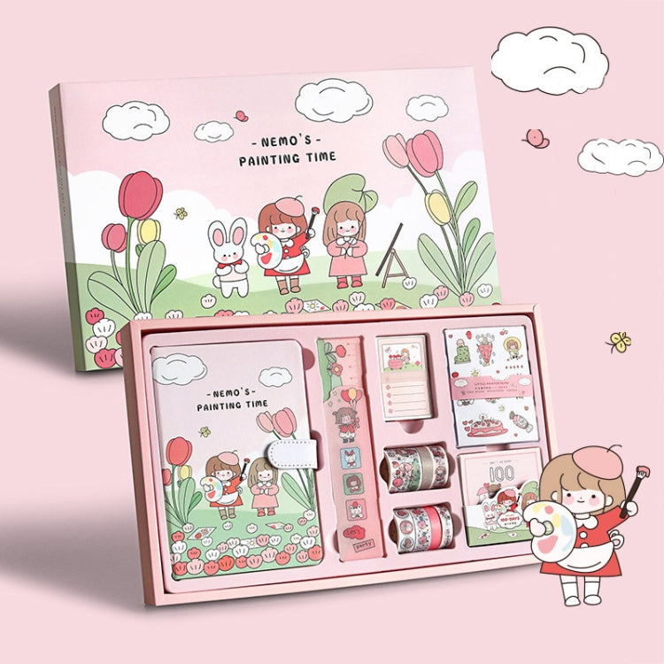 147 PCS/Set Cartoon Sticker Tape Handbook Cute Stationery Set, Spec: Little Painter