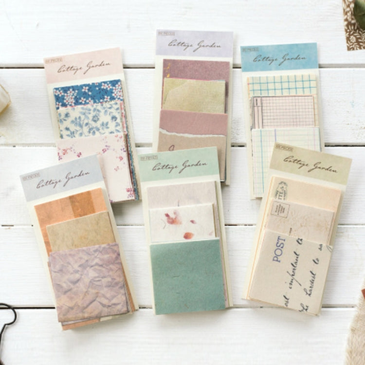 5 Packs Village House Garden Vintage Handbook Decorative Base Paper