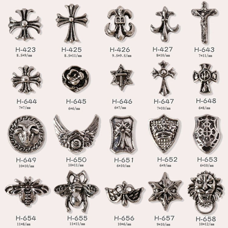 H643 100pcs Nail Crocodile Vintage Alloy Jewelry Nail Metal Accessories