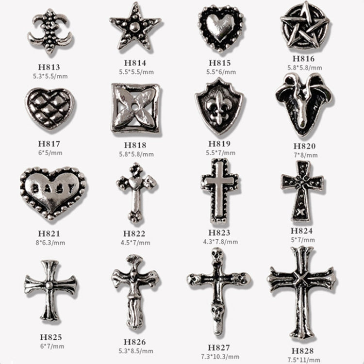 H821 100pcs Nail Crocodile Vintage Alloy Jewelry Nail Metal Accessories