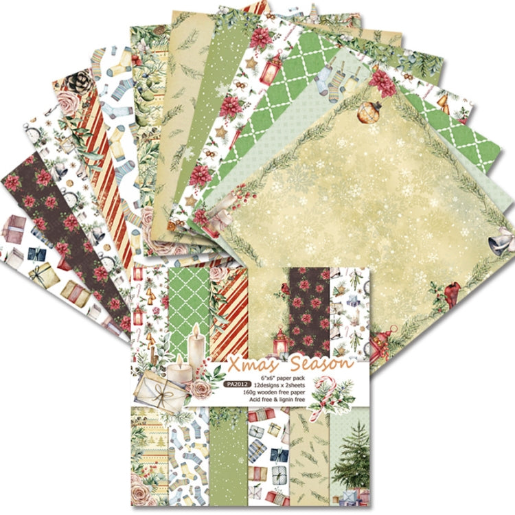 2 Sets PA2012 DIY Album Clipboard Handbook Card Background Paper, Size: 6 inch