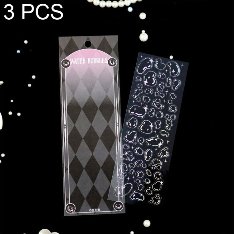 3 PCS Laser Stereo DIY Stickers Set Handbook Decorative Material Stickers