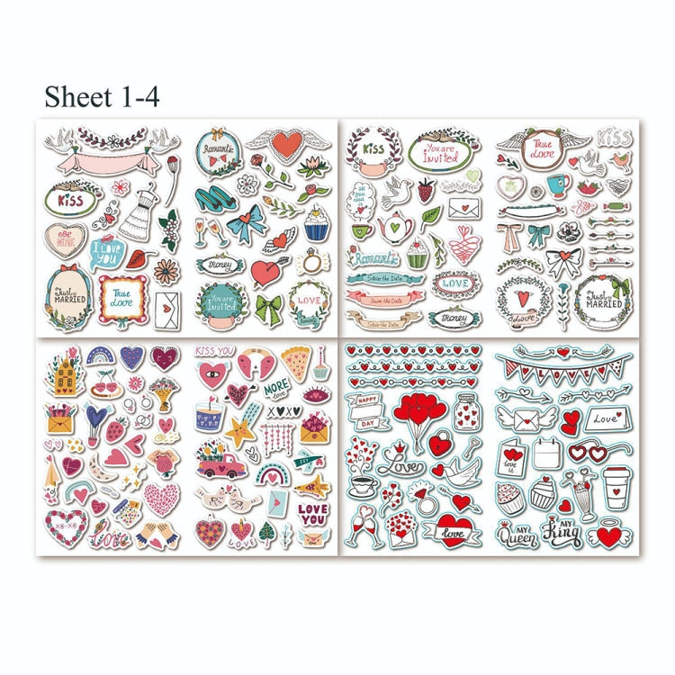 610PCS/Set  Love Wedding Scrapbook Stickers Wedding Planner Decorative Strickers