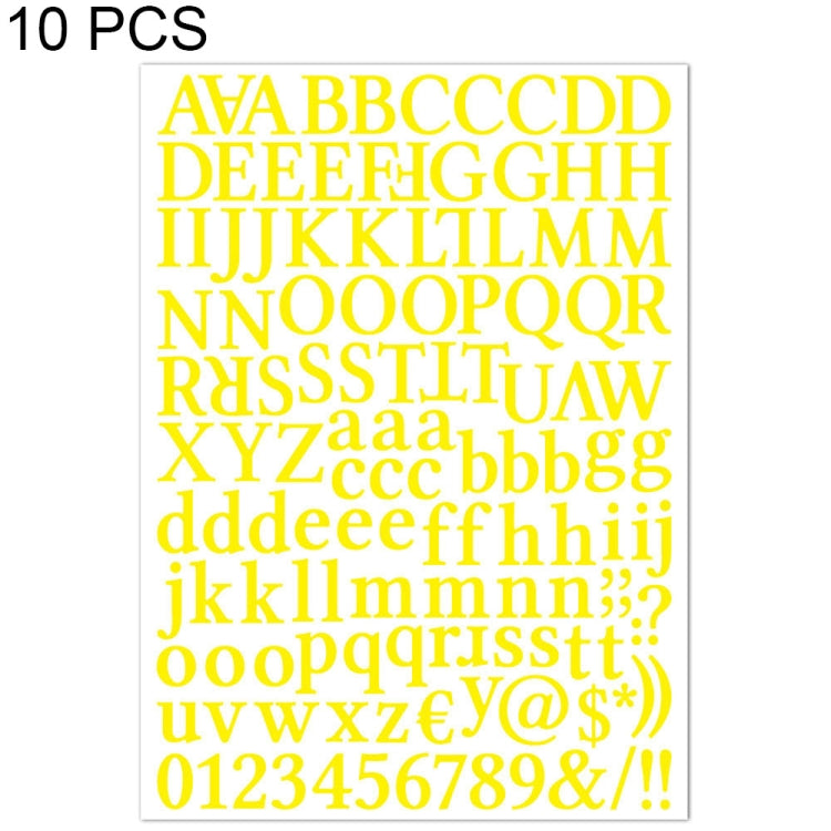 10 PCS Waterproof Alphabet DIY Handbook Sticker Gift Decoration Office Sticker