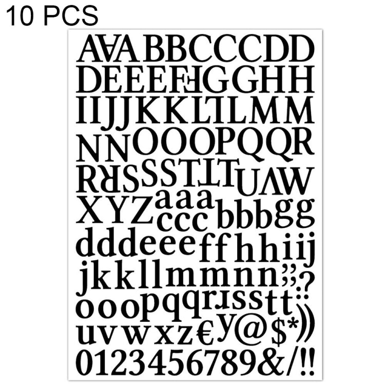 10 PCS Waterproof Alphabet DIY Handbook Sticker Gift Decoration Office Sticker