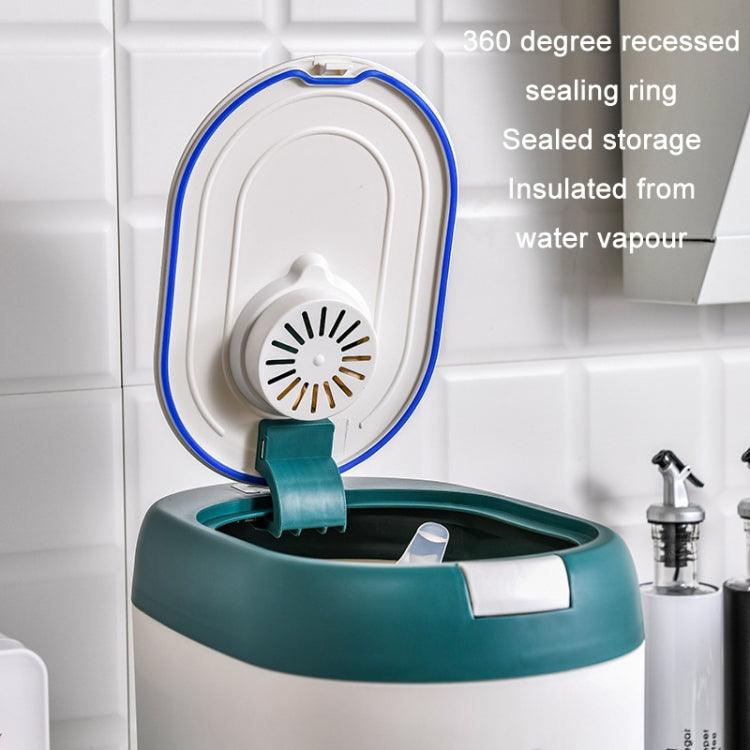 Kitchen Sealed Moisture Dust Proof Storage Rice Bucket, Color: Blue 10kg