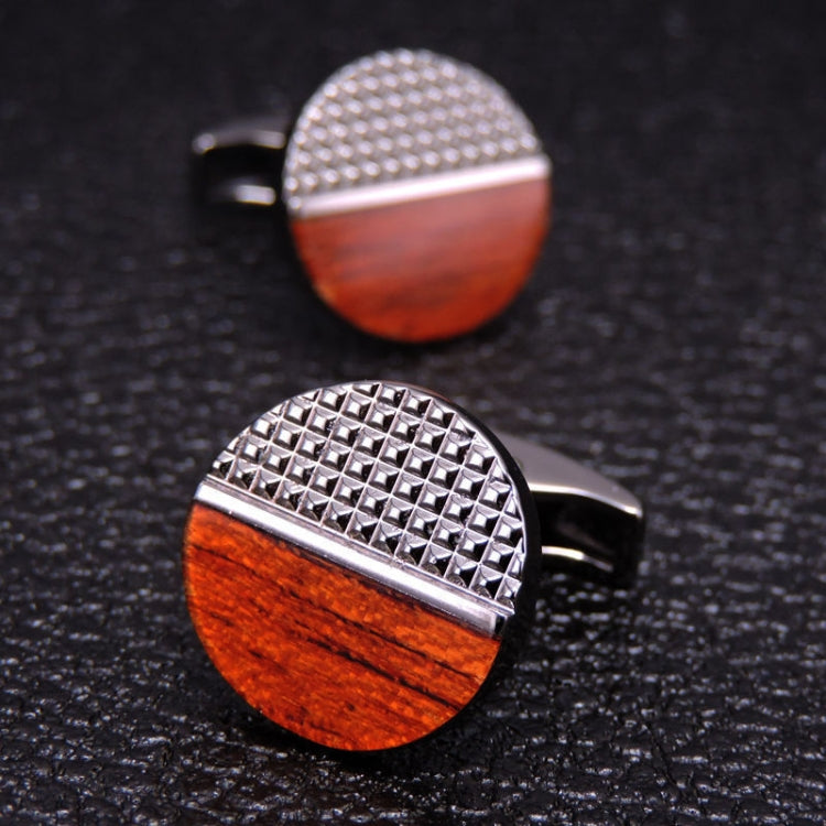 2 Pairs Shirt Vintage Floral Plated Brass Cufflinks, Color: Black Mahogany