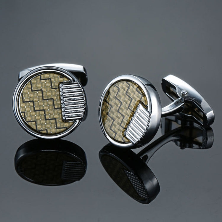 2 Pairs Crystal Zirconia Vintage Floral Shirt Cufflinks, Color: Yellow Pattern