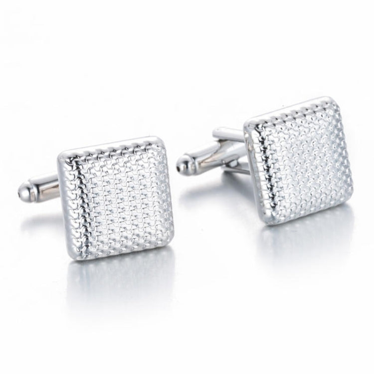 Laser Metal Brass Men Shirt Cufflinks, Color: Silver laser