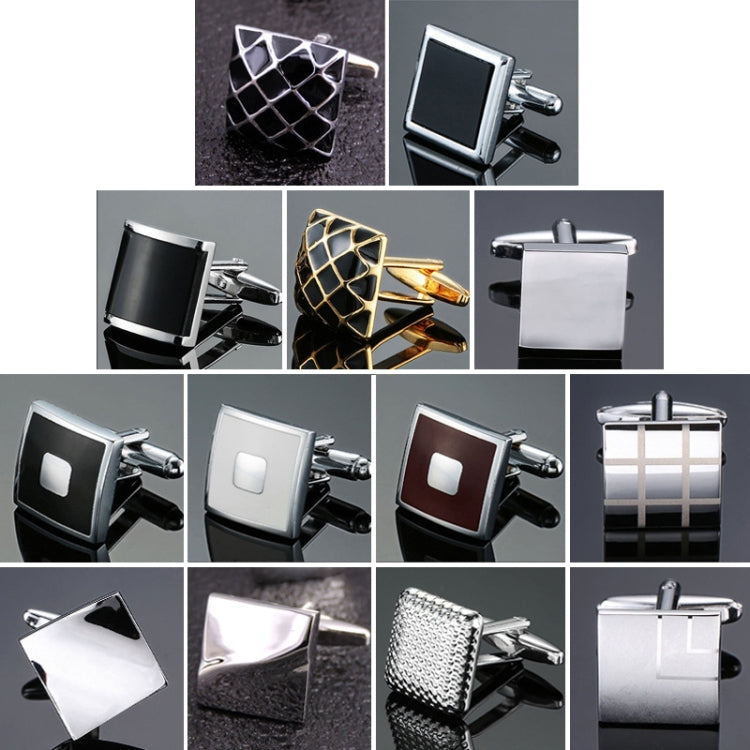 Laser Metal Brass Men Shirt Cufflinks, Color: Silver wave
