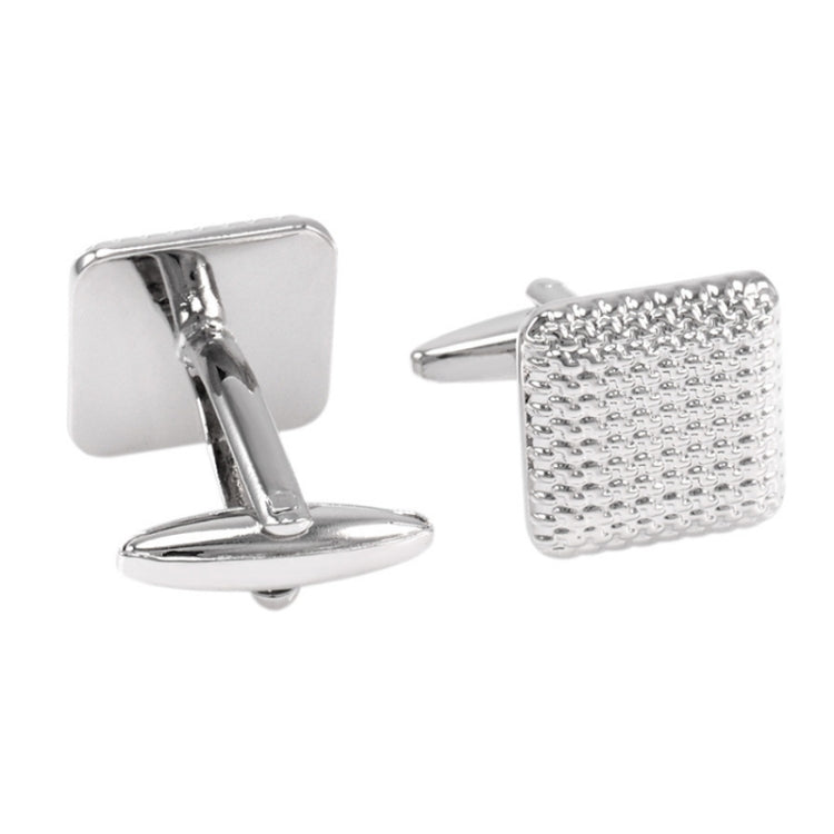 Laser Metal Brass Men Shirt Cufflinks, Color: Silver wave