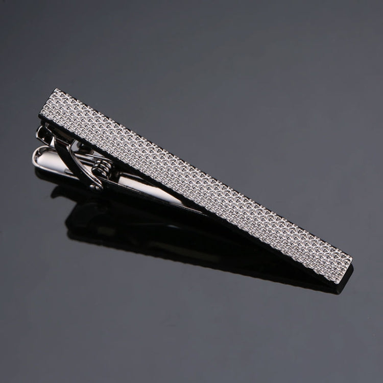 2 PCS Brass Polished Gum Pattern Business Men Tie Clip, Color: Black Batch Flower