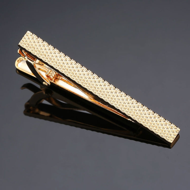 2 PCS Brass Polished Gum Pattern Business Men Tie Clip, Color: Golden Batch Flower