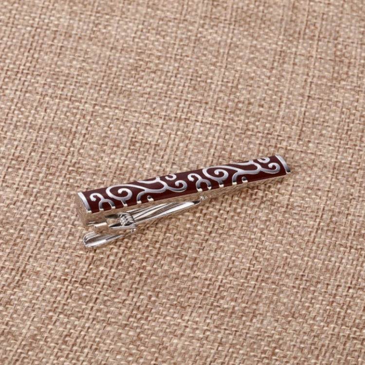 2 PCS Brass Polished Gum Pattern Business Men Tie Clip, Color: Golden Batch Flower