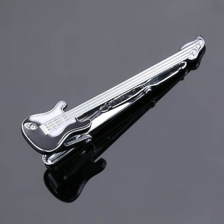 2 PCS Brass Polished Gum Pattern Business Men Tie Clip, Color: Black White Violin