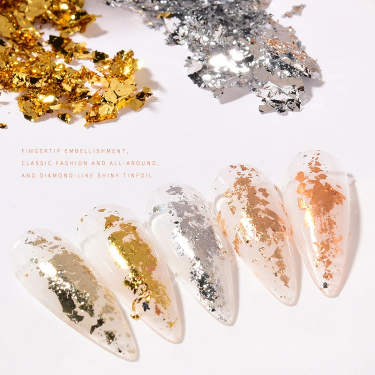10 PCS K Gold Tin Foil Nail Decoration Nail Polish Adhesive Sticker