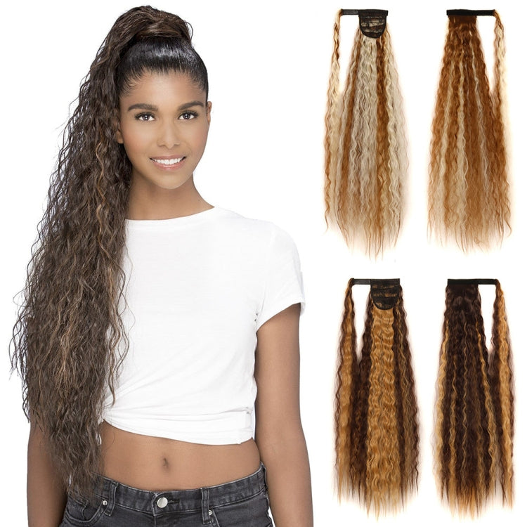 MST8568 Invisible Adhesive Bandage Wigs Corn Perm Long Ponytail Wigs