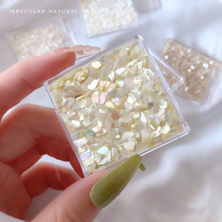 4 Boxes Nail Art Decoration Seashell Fragment Nail Decoration, Style: 03 Smooth