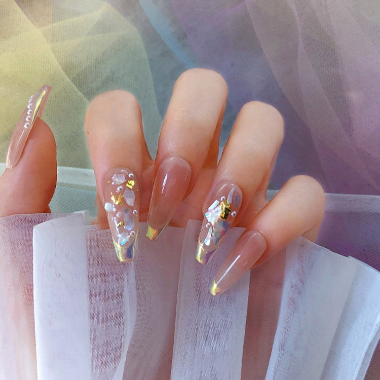 4 Boxes Nail Art Decoration Seashell Fragment Nail Decoration, Style: 03 Smooth