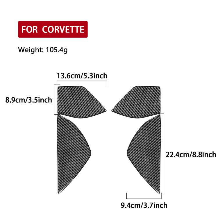 For Chevrolet Corvette C8 4pcs /Set Front Slot Decoration Sticker - Black