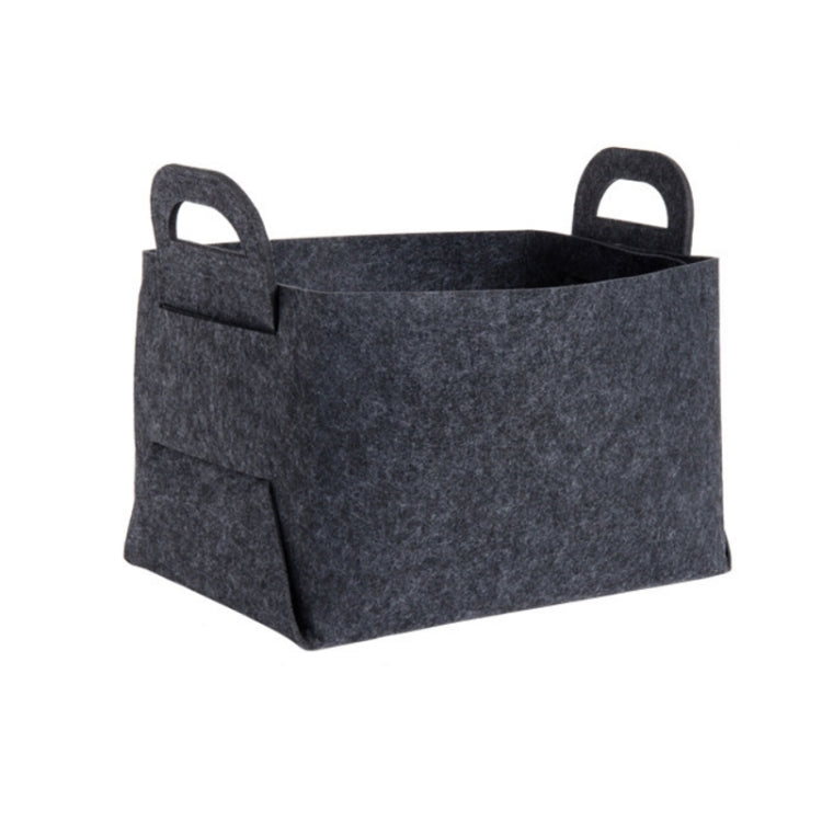 2 PCS Home Clutter Felt Folding Storage Baskets, Size: Large