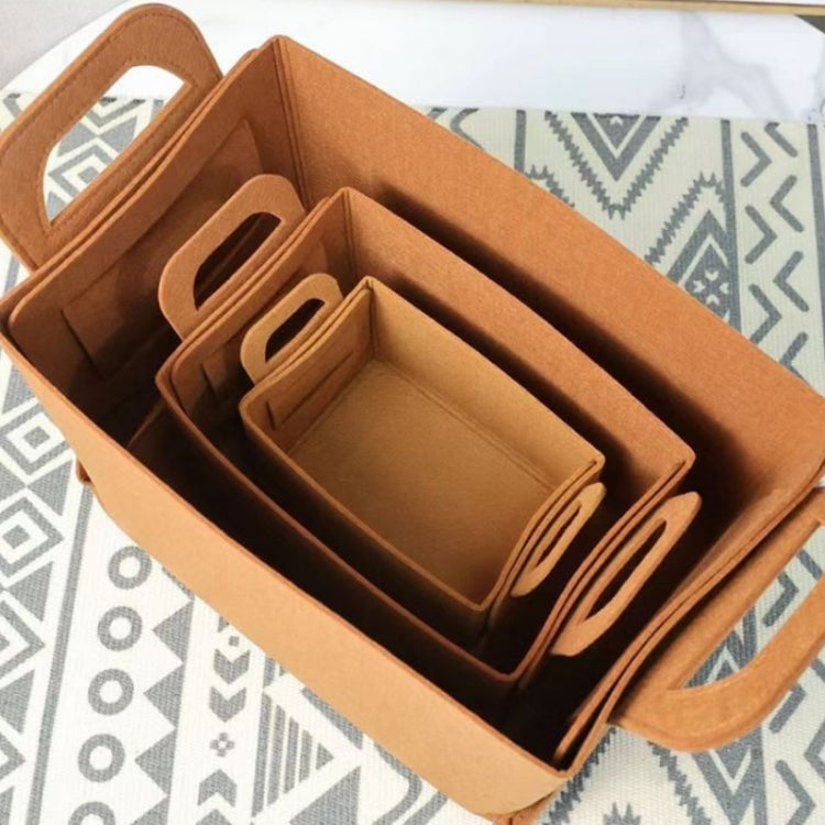 2 PCS Home Clutter Felt Folding Storage Baskets, Size: Large