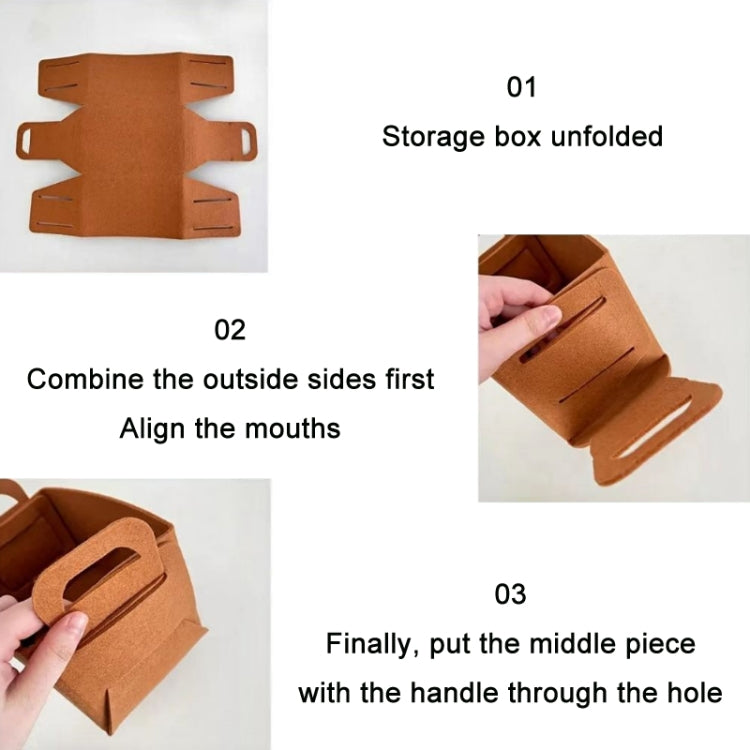 2 PCS Home Clutter Felt Folding Storage Baskets, Size: Large