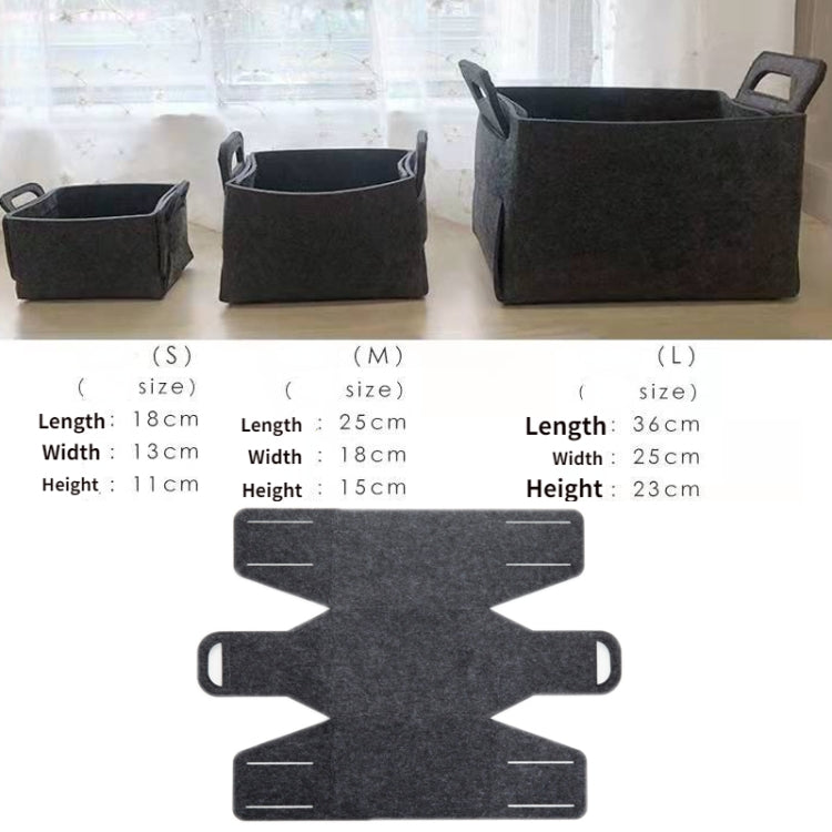 2 PCS Home Clutter Felt Folding Storage Baskets, Size: Medium