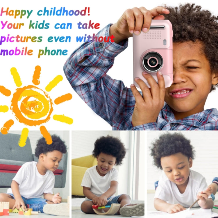 2.4 Inch Children HD Reversible Photo SLR Camera, Color: Pink With Bracket