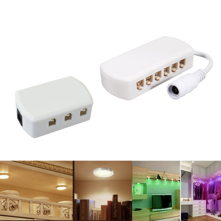 6 Ports 2510 Hub Splitter Junction Box Distributer Connectors Cabinet Light Adapter With DC Head