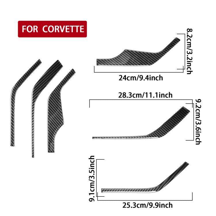 For Chevrolet Corvette C8 6pcs /Set Inner A-Pillar Speaker Sticker - Black