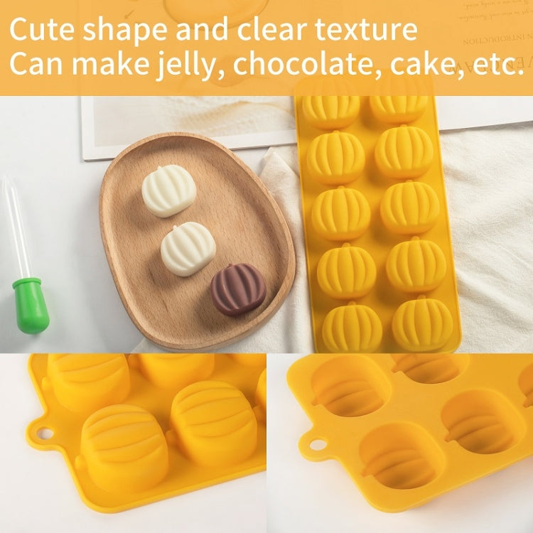 Pumpkin Chocolate Mousse Cake Cartoon Mold, Random Color Delivery(10 Holes)