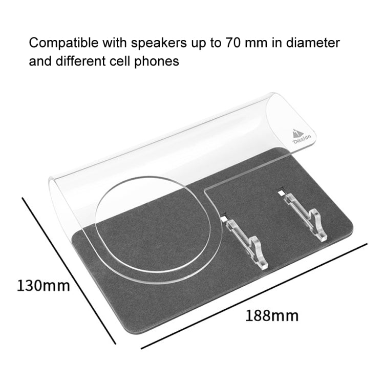 Universal Phone Speaker Bracket Dual Position Adjustable Desktop Audio Storage Rack(Transparent)
