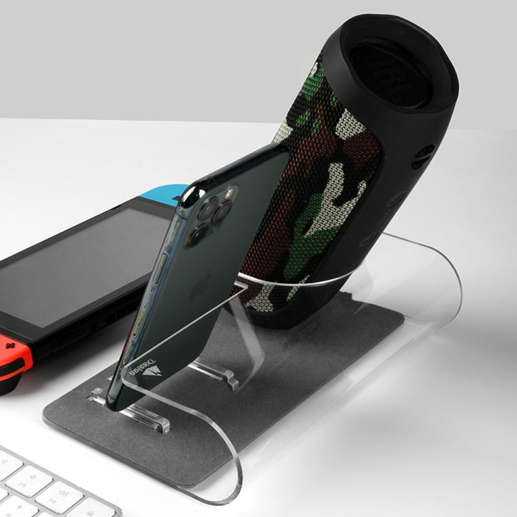 Universal Phone Speaker Bracket Dual Position Adjustable Desktop Audio Storage Rack(Transparent)