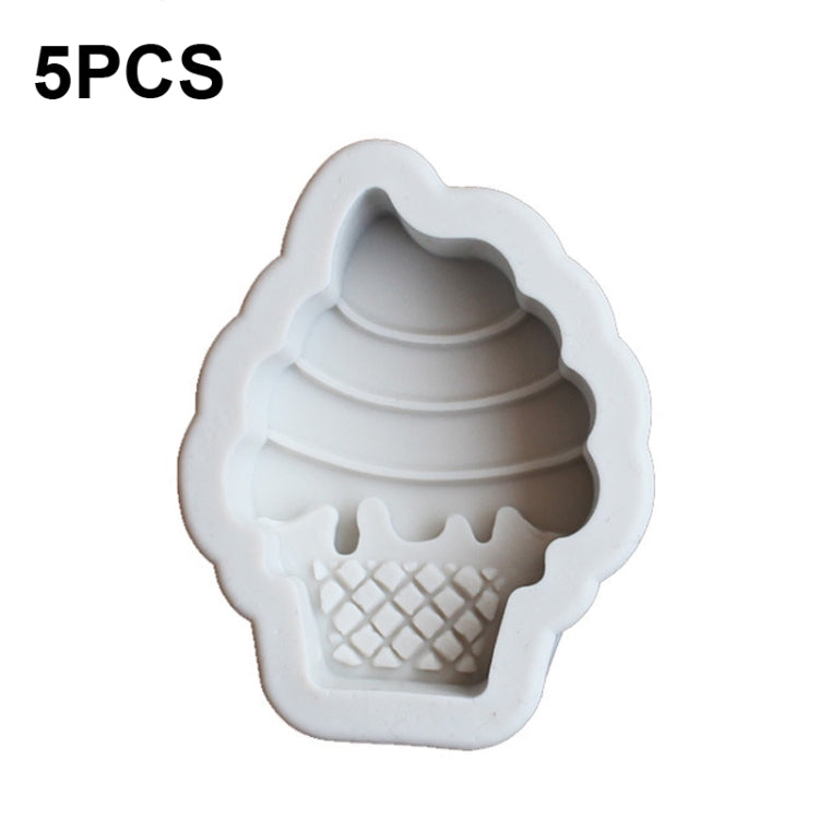 5 PCS Ice Cream Silicone Mold Fondant Soft Pottery Clay Dripping Gum Modeling Tool(Gray White)