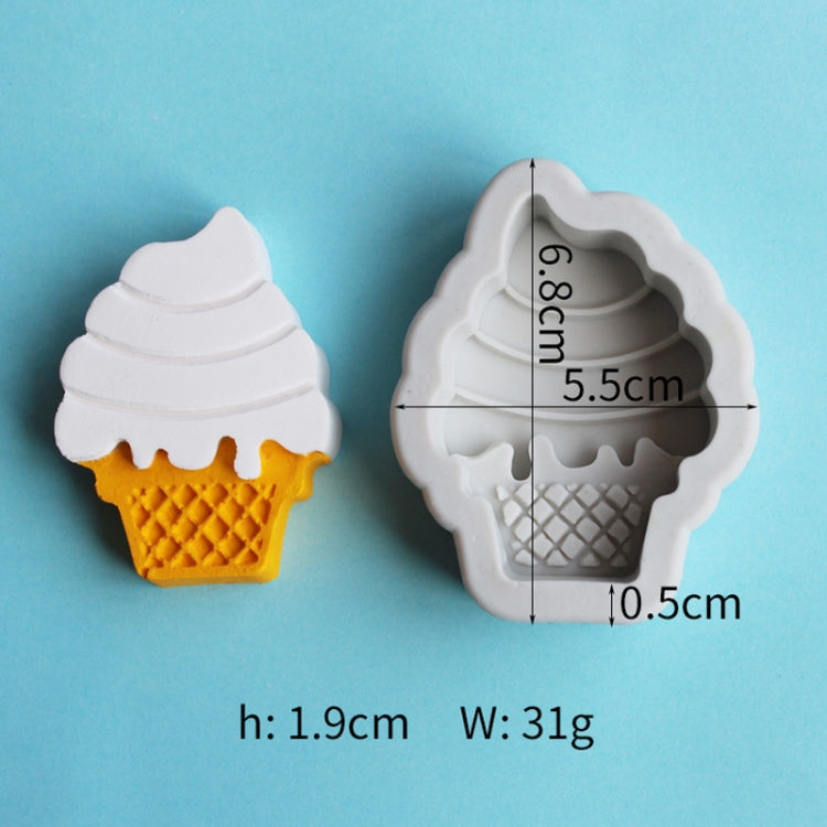 5 PCS Ice Cream Silicone Mold Fondant Soft Pottery Clay Dripping Gum Modeling Tool(Gray White)