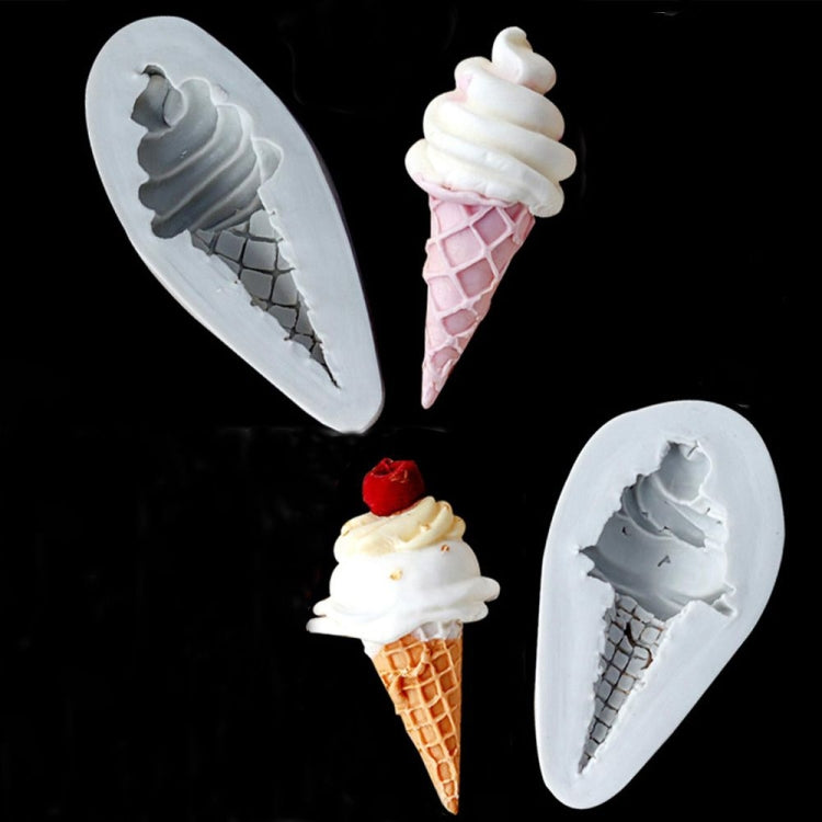 2 PCS Ice Cream Shape Cake Decoration Chocolate Fondant Silicone Mold, Style: 3 Layer Ice Cream