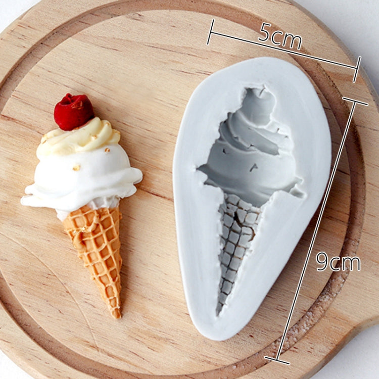 2 PCS Ice Cream Shape Cake Decoration Chocolate Fondant Silicone Mold, Style: Friut Ice Cream
