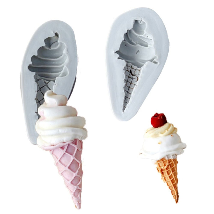 2 PCS Ice Cream Shape Cake Decoration Chocolate Fondant Silicone Mold, Style: Friut Ice Cream