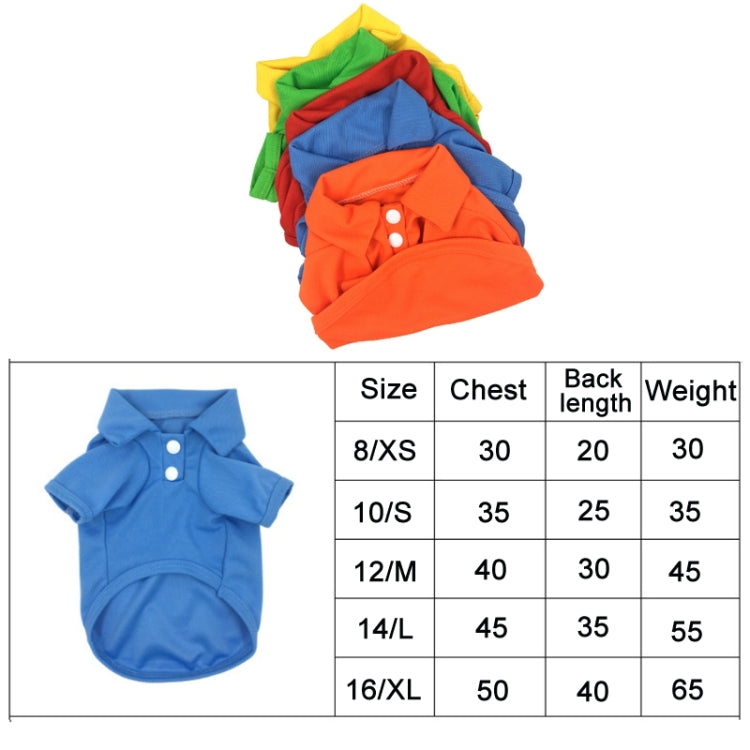 Candy Coloured Dog T-Shirt Short Sleeve Pet Clothing, Size: