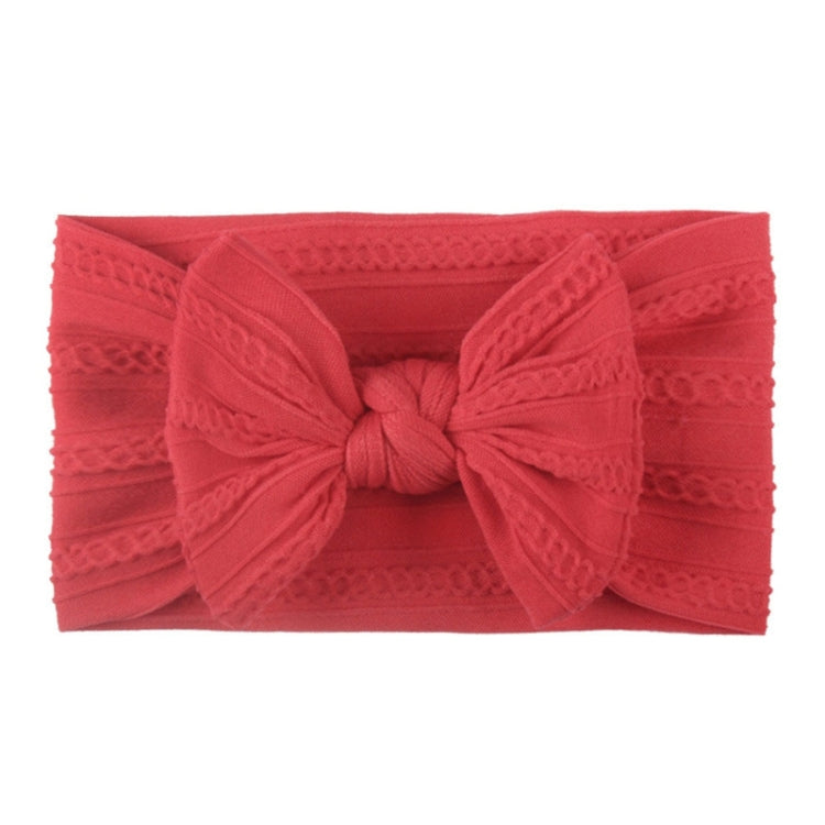 5 PCS Soft Jacquard Nylon Children Headwear Baby Bow Headband