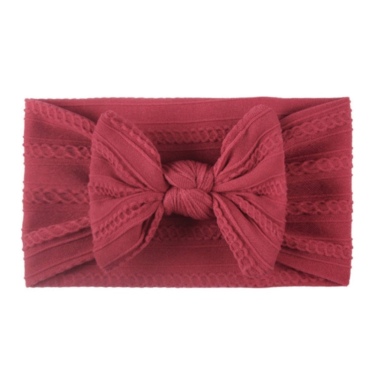 5 PCS Soft Jacquard Nylon Children Headwear Baby Bow Headband