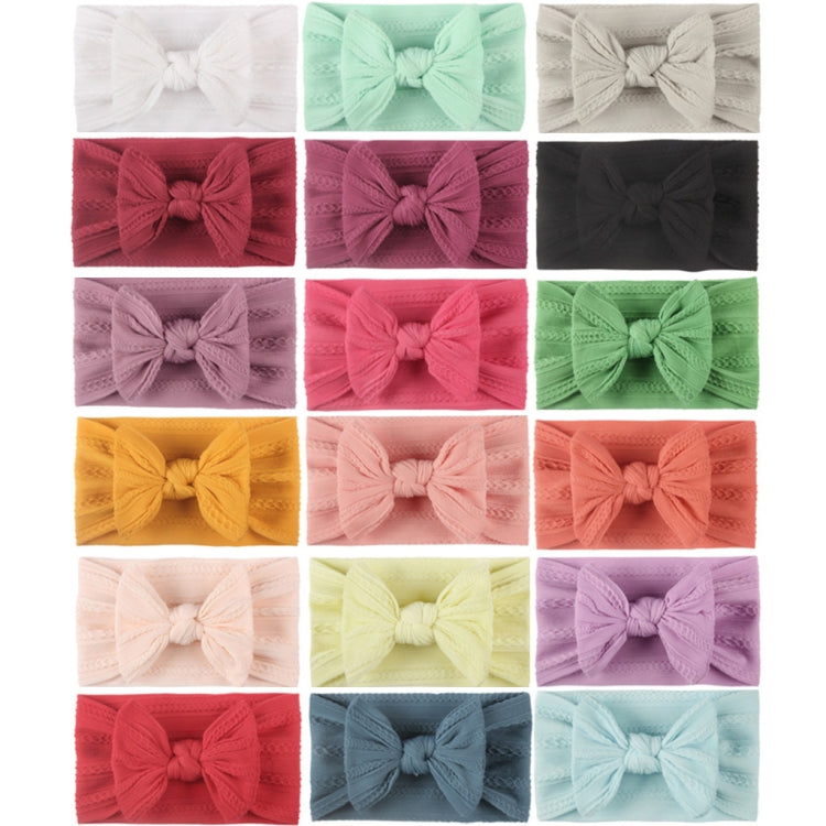 5 PCS Soft Jacquard Nylon Children Headwear Baby Bow Headband