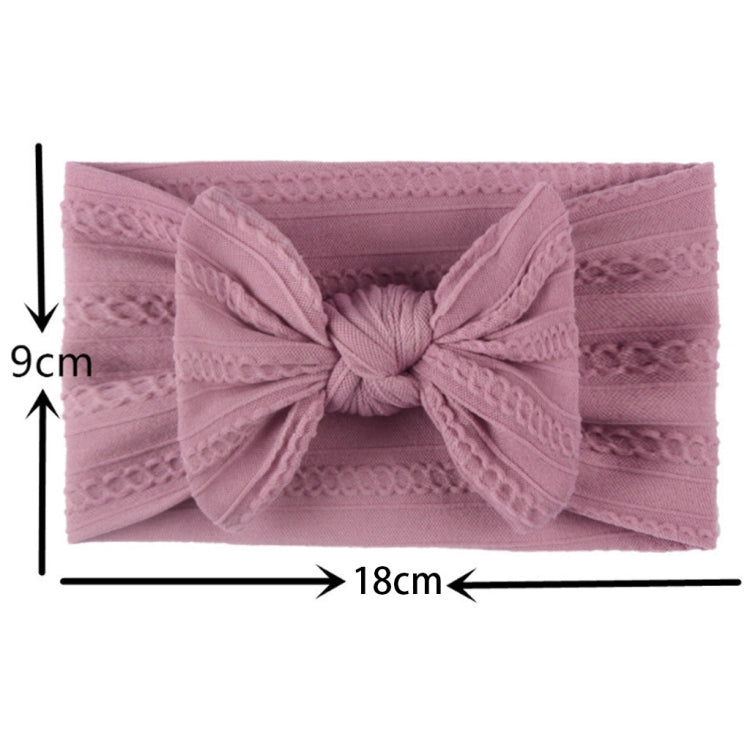 5 PCS Soft Jacquard Nylon Children Headwear Baby Bow Headband