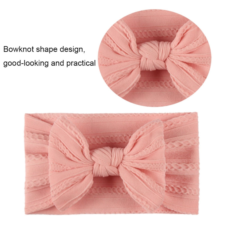 5 PCS Soft Jacquard Nylon Children Headwear Baby Bow Headband